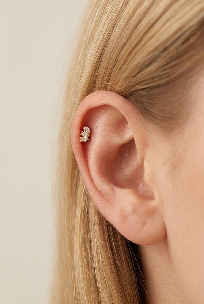 Grossiste WEC Bijoux - Piercing Tragus / Helix Couronne Royale en Acier inoxydable
