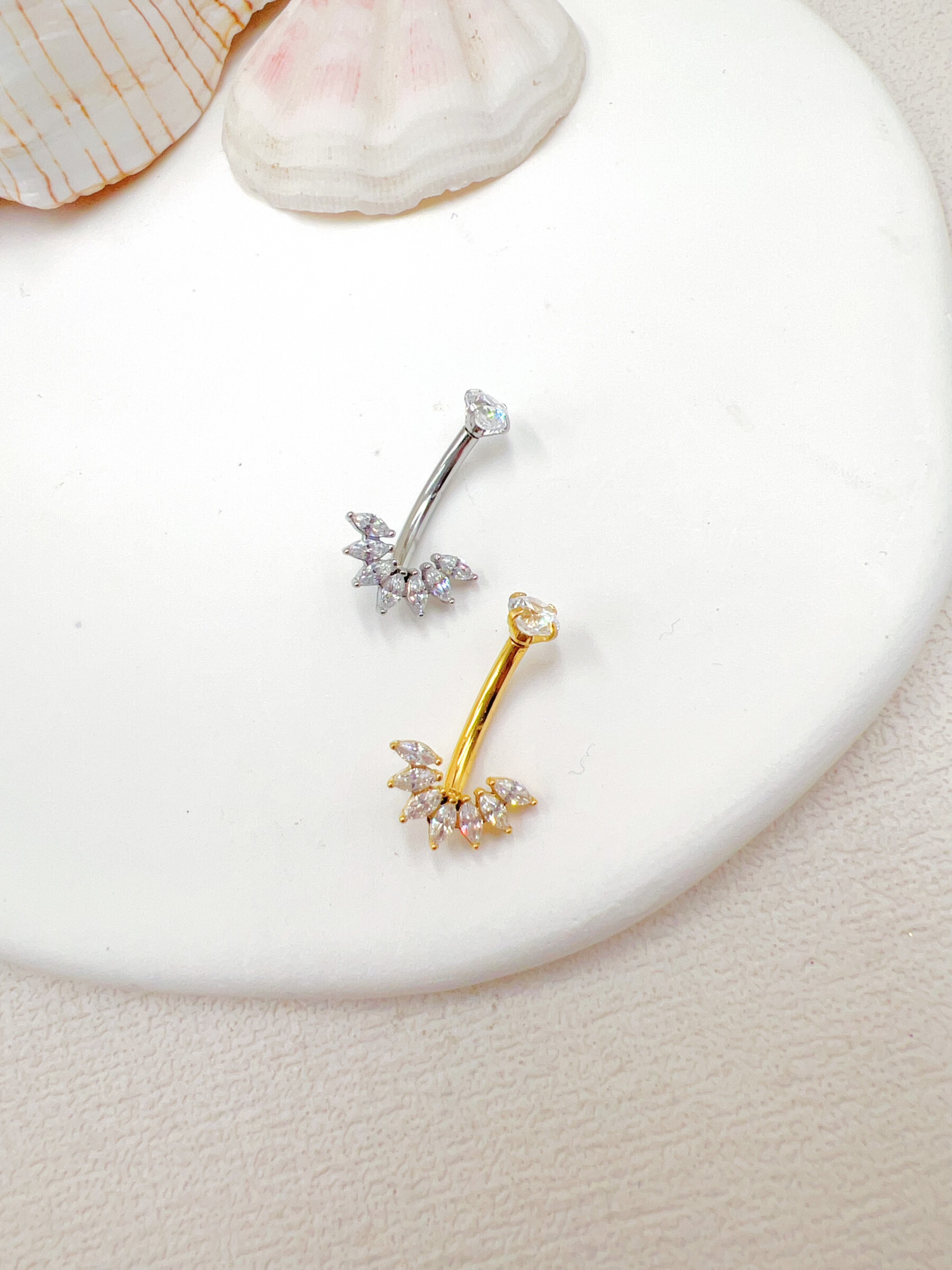 Großhändler WEC Bijoux - Edelstahlnabel -Piercing, Zirkonium
