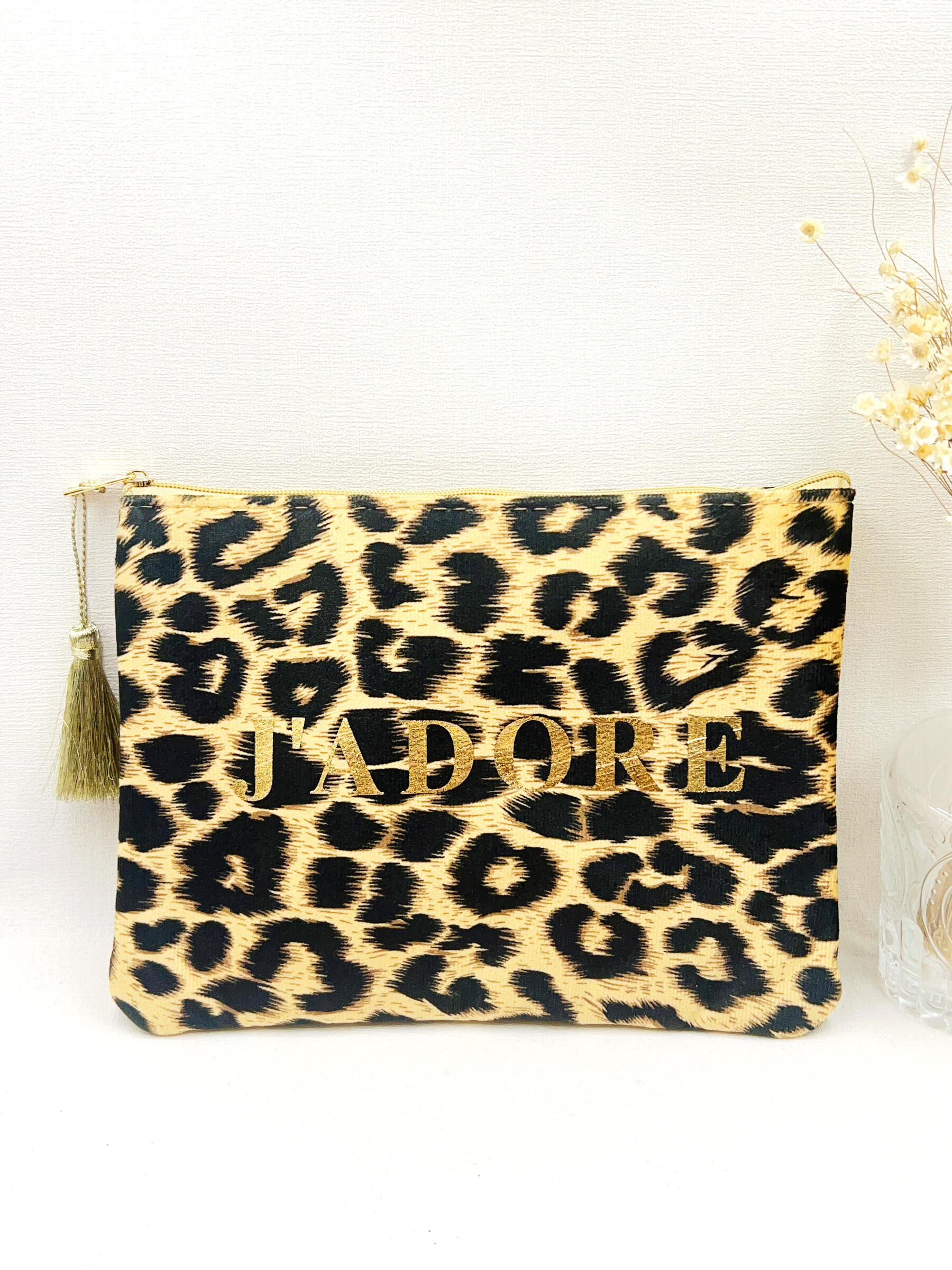 Wholesaler WEC Bijoux - “I LOVE” LEOPARD POUCH