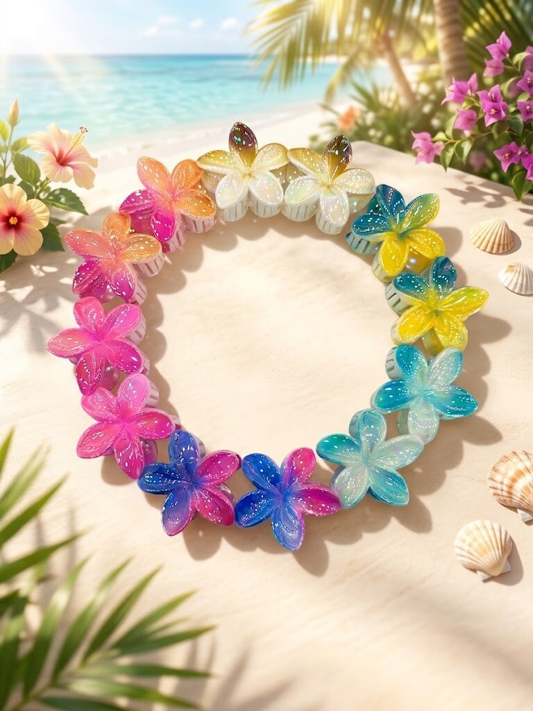 Grossiste WEC - Lot de 12 Pinces Crabe Fleur de Plumeria