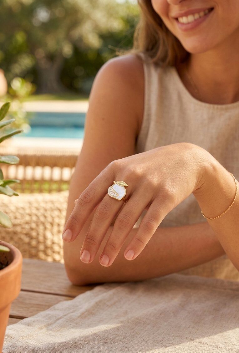 Grossiste WEC Bijoux - Bague Citron– Acier Inoxydable