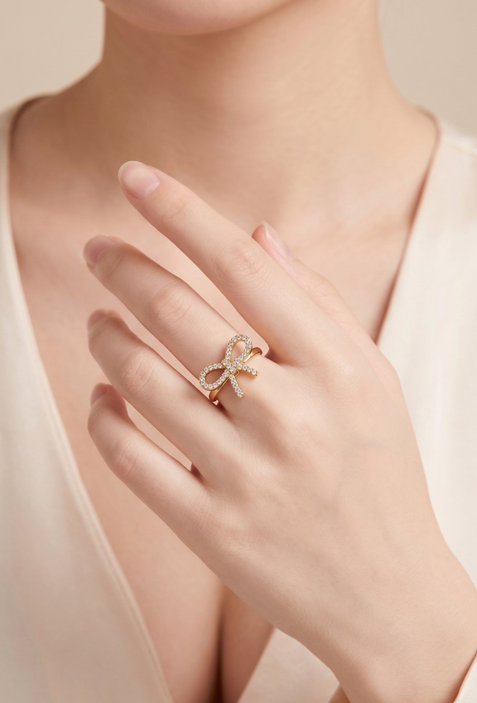Grossiste WEC Bijoux - Bague Noeud Papillon Acier Inoxydable