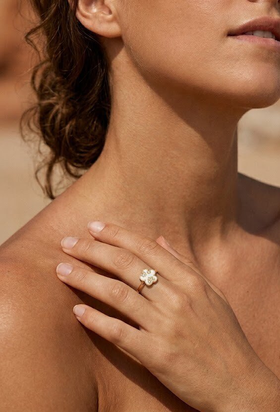 Grossiste WEC - Bague Ajustable Fleur en acier inoxydable -Sweet Daisy