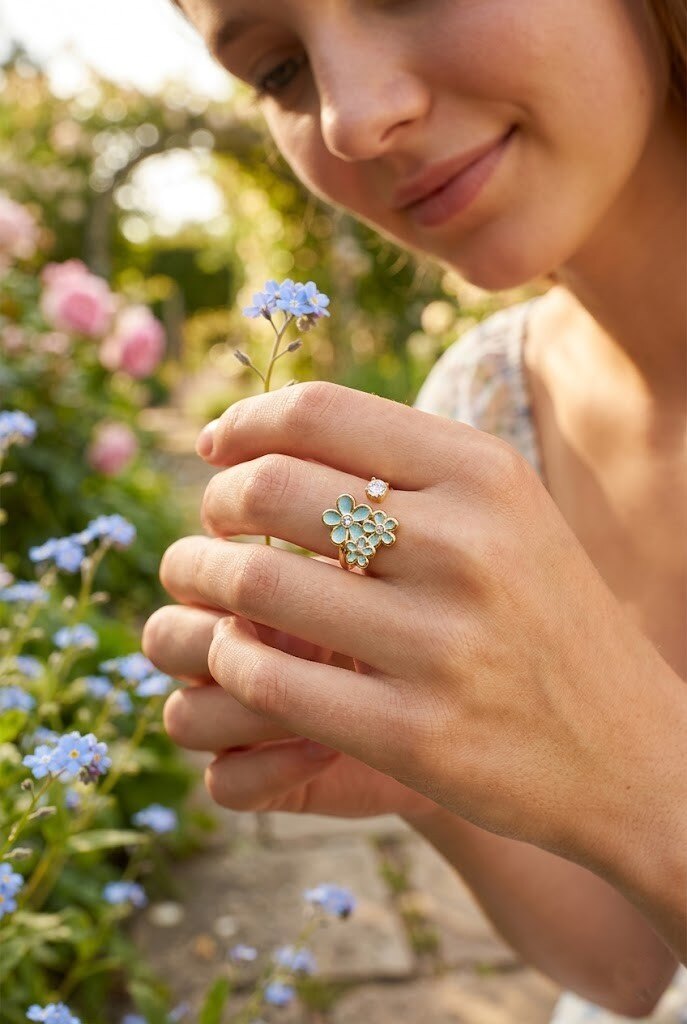 Grossiste WEC - Bague Ajustable Flora en acier inoxydable — L'Éclat Poétique du Printemps