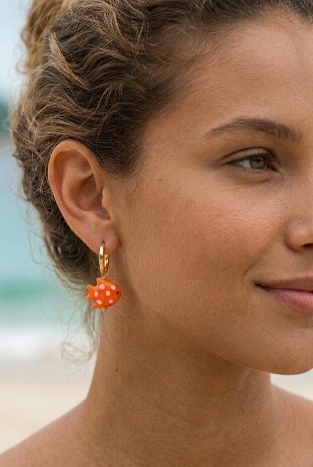 Grossiste WEC - Boucles d'Oreilles Pépites des Mers en acier inoxydable  – Créoles & Poissons Corail