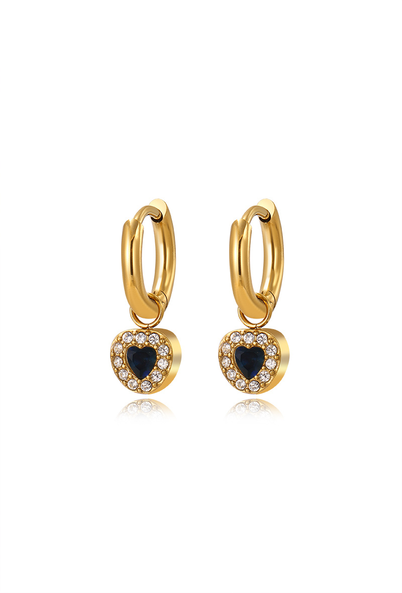 Grossiste WEC Bijoux - Boucles d'Oreilles Cœur – Acier Inoxydable Doré