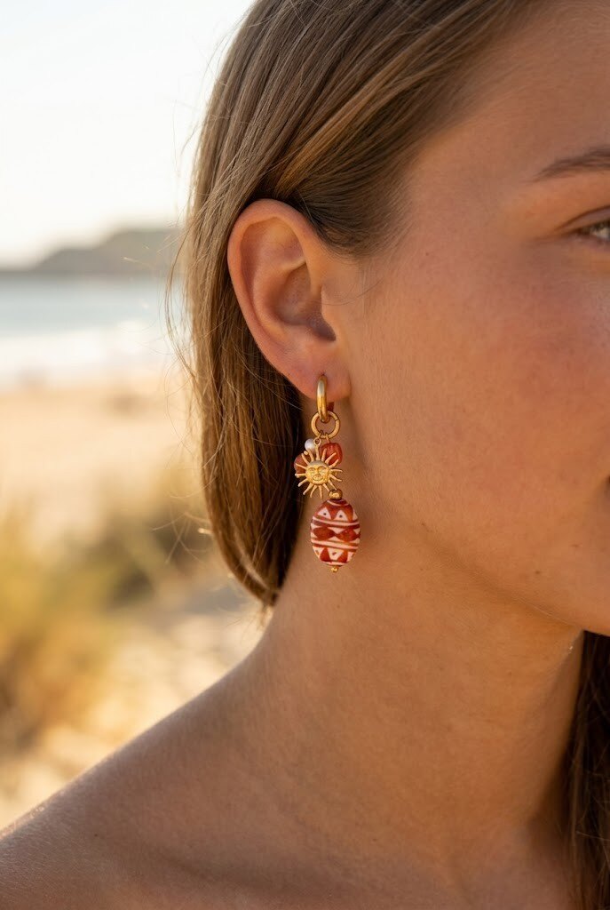 Grossiste WEC - Boucles d'Oreilles Solaires en Acier Inoxydable