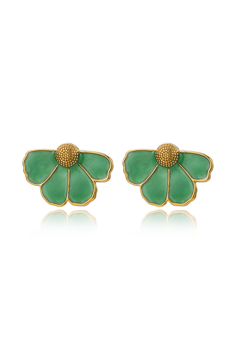 Grossiste WEC Bijoux - Boucles d'Oreilles Florales Acier Inoxydable