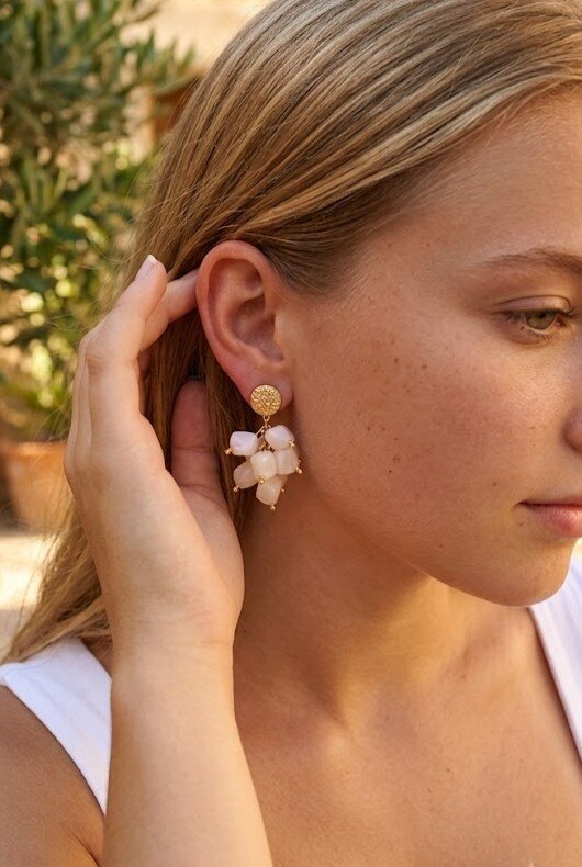 Wholesaler WEC - Dangling Resin Cluster Earrings – Retro Elegance