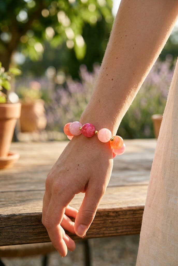 Grossiste WEC - Bracelet Élastique en Perles couleur et Acier inoxydable