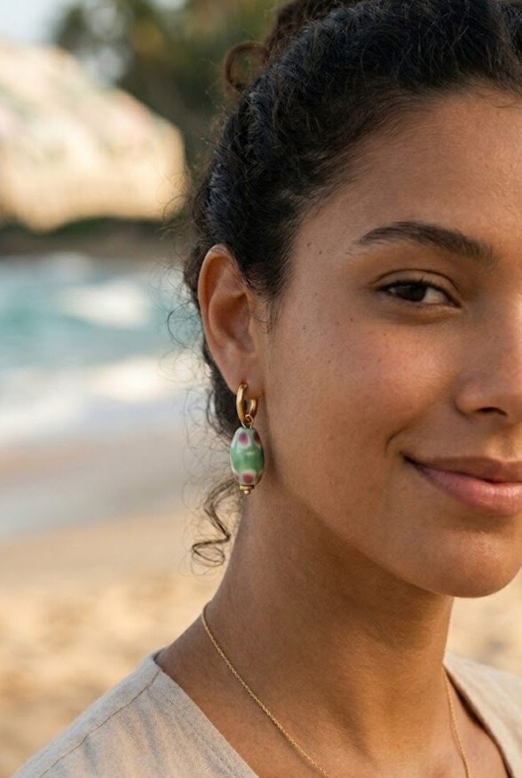 Grossiste WEC - Boucles d'Oreilles Éclat Bohème – Acier Inoxydable & Perles Murano-Style