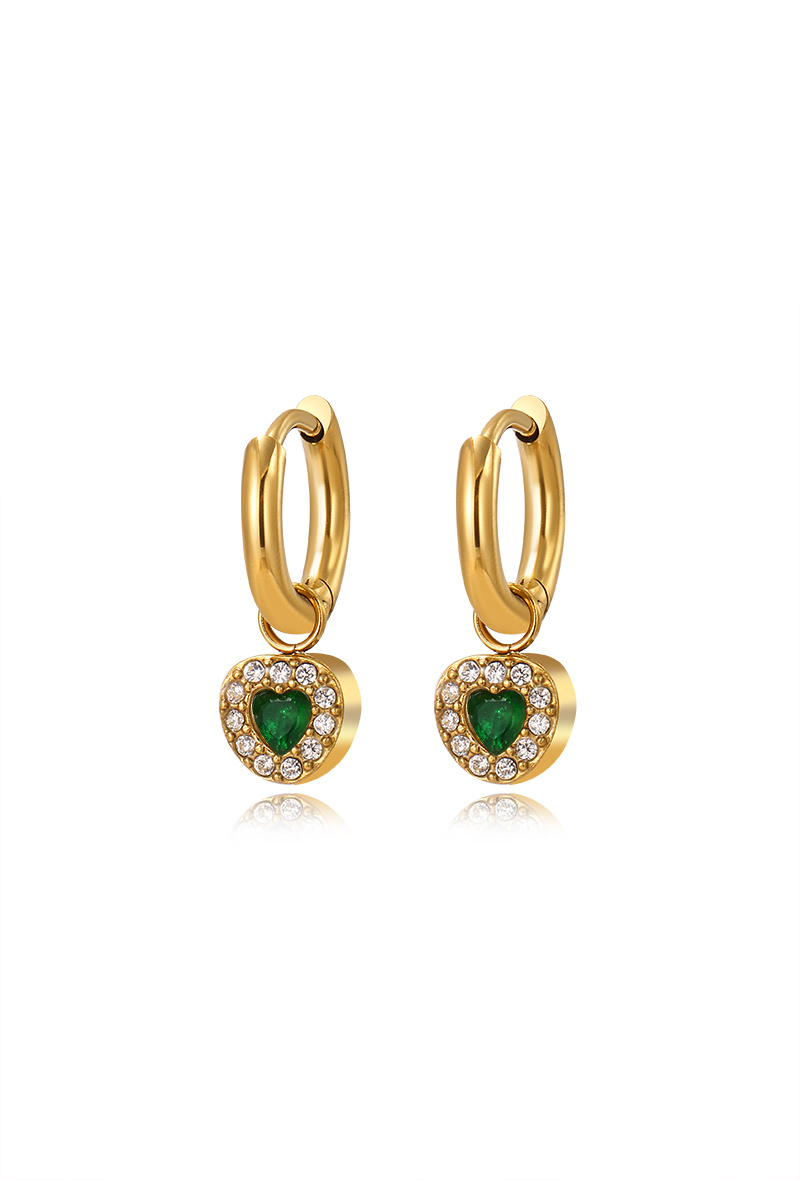 Grossiste WEC Bijoux - Boucles d'Oreilles Cœur – Acier Inoxydable Doré