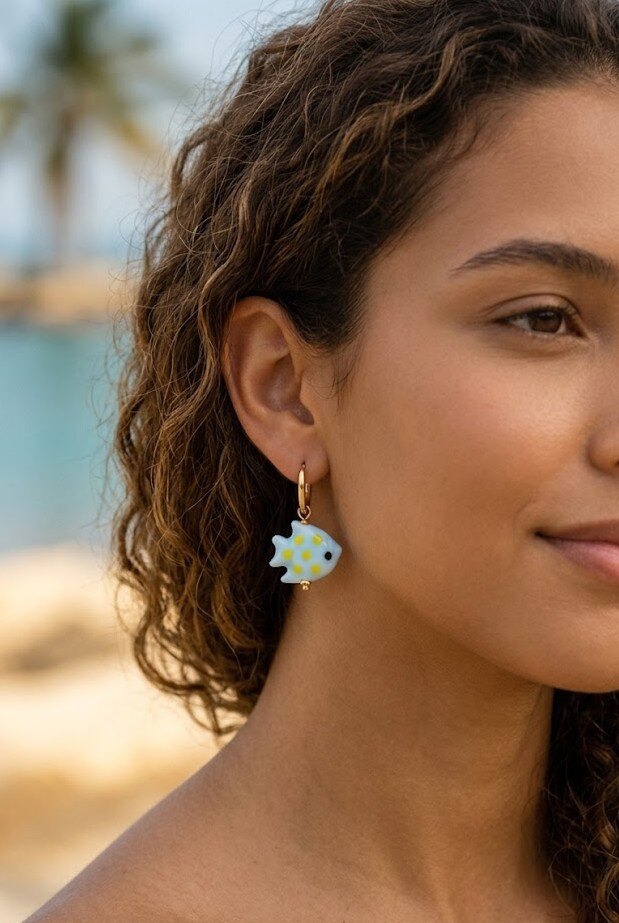 Grossiste WEC - Boucles d'Oreilles Bubble Fish en acier inoxydable – L'Éclat Marin à vos Oreilles