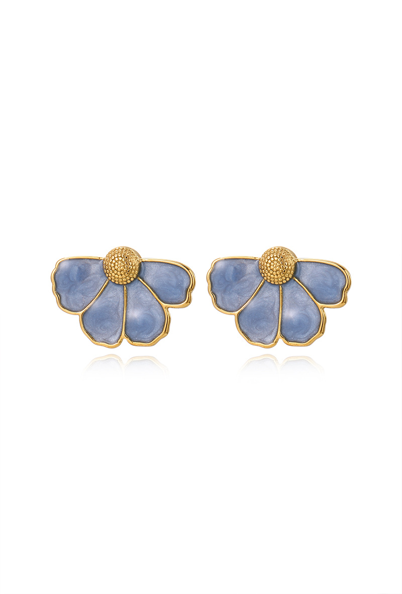 Grossiste WEC Bijoux - Boucles d'Oreilles Florales Acier Inoxydable