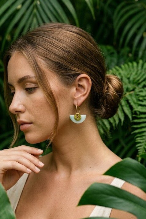 Grossiste WEC - BOUCLES D'OREILLES EN ACIER + PIERRE NATURELLE