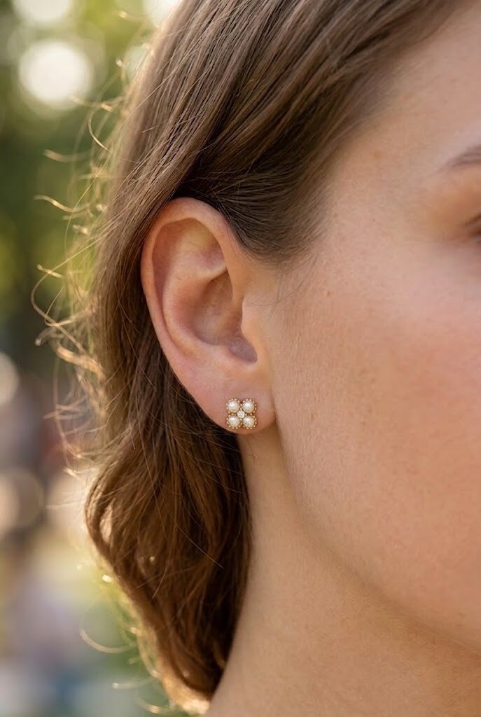 Grossiste WEC - Boucles d'oreilles puces trèfle en acier inoxydable – Élégance intemporelle