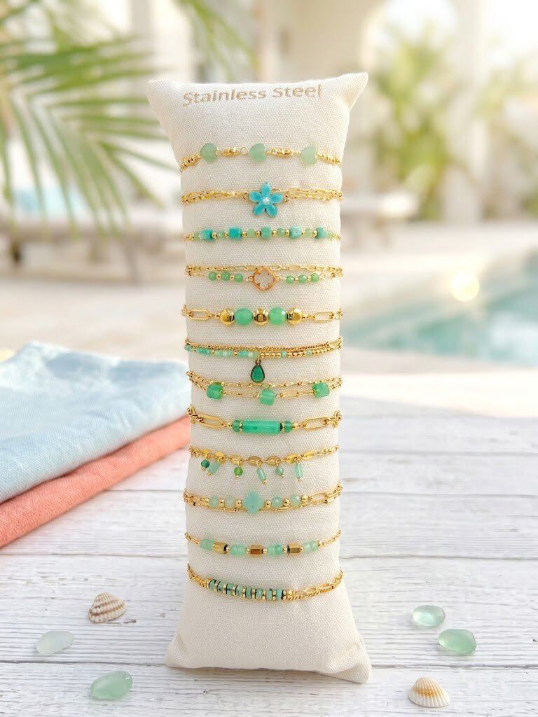 Grossiste WEC - Lot de 12 bracelets en acier inoxydable +boudin