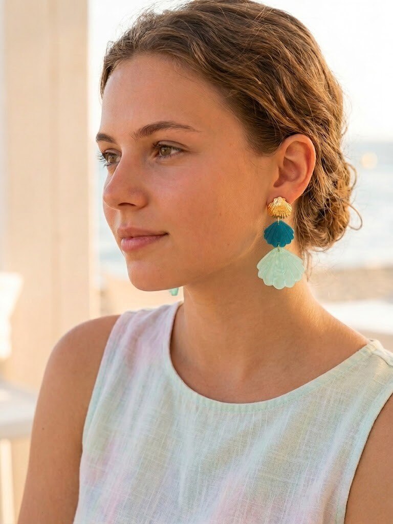 Grossiste WEC - Boucles d'Oreilles Sirène en Acier Inoxydable