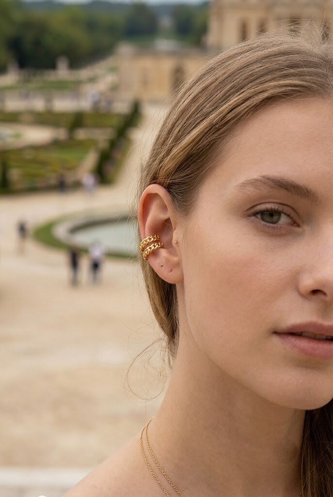 Grossiste WEC - Earcuff Double Rang Maillons – L'illusion parfaite sans perçage -vendu par pièce-