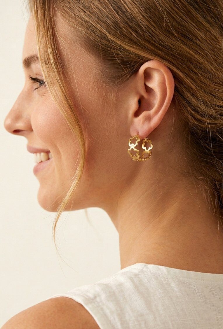 Grossiste WEC Bijoux - Boucle d'oreilles Fleur – Acier Inoxydable