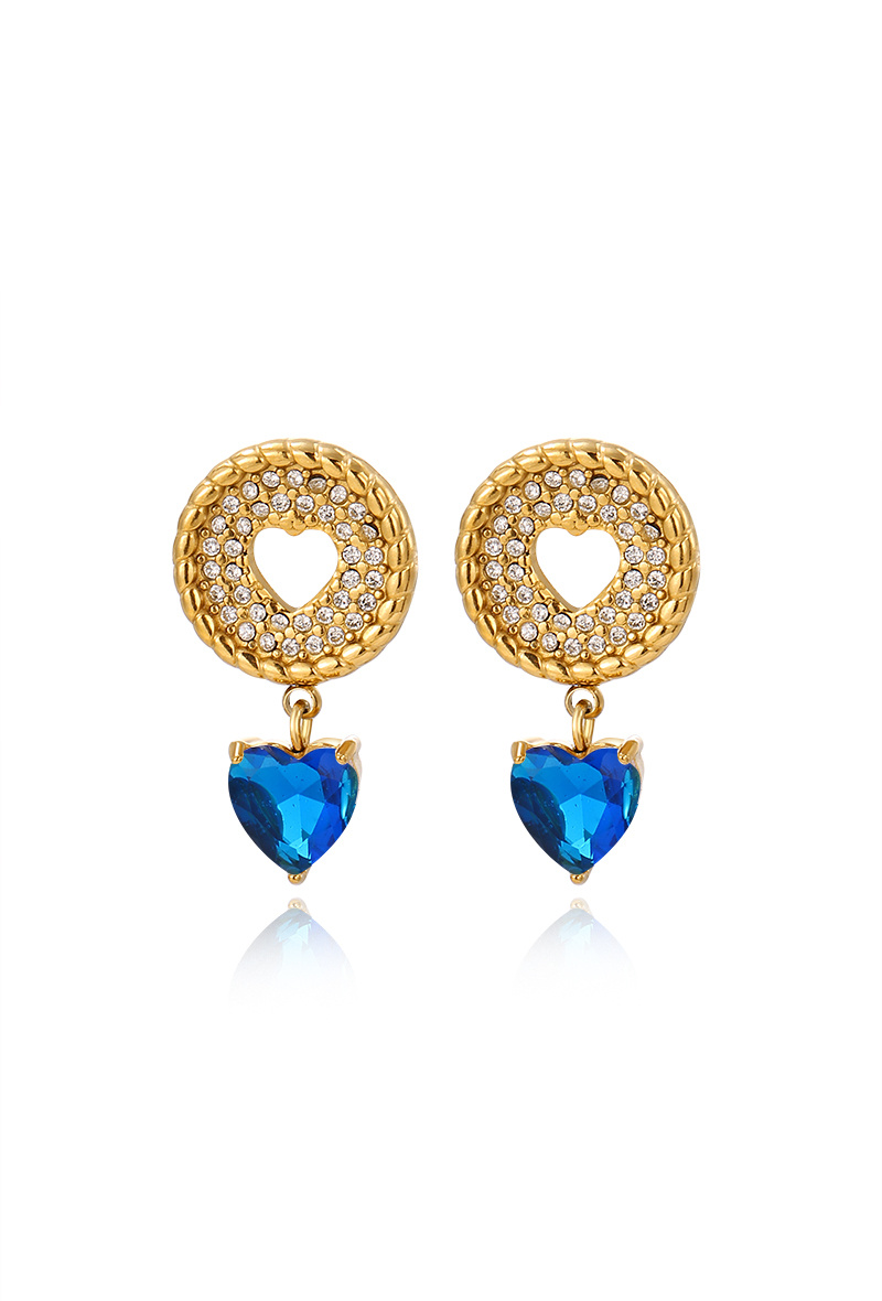 Grossiste WEC Bijoux - Boucles d'Oreilles Cœur – Acier Inoxydable Doré