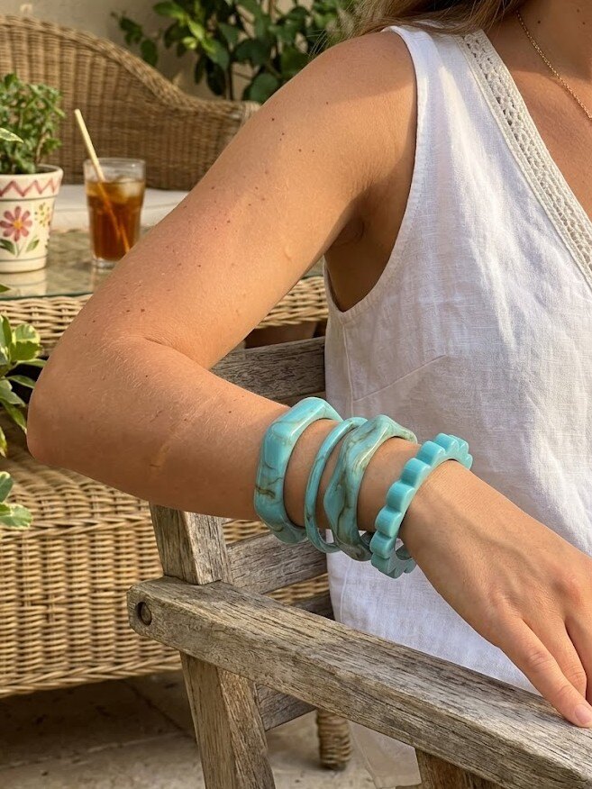 Grossiste WEC - Lot de 4 Quatuor de Bracelets Joncs en Résine