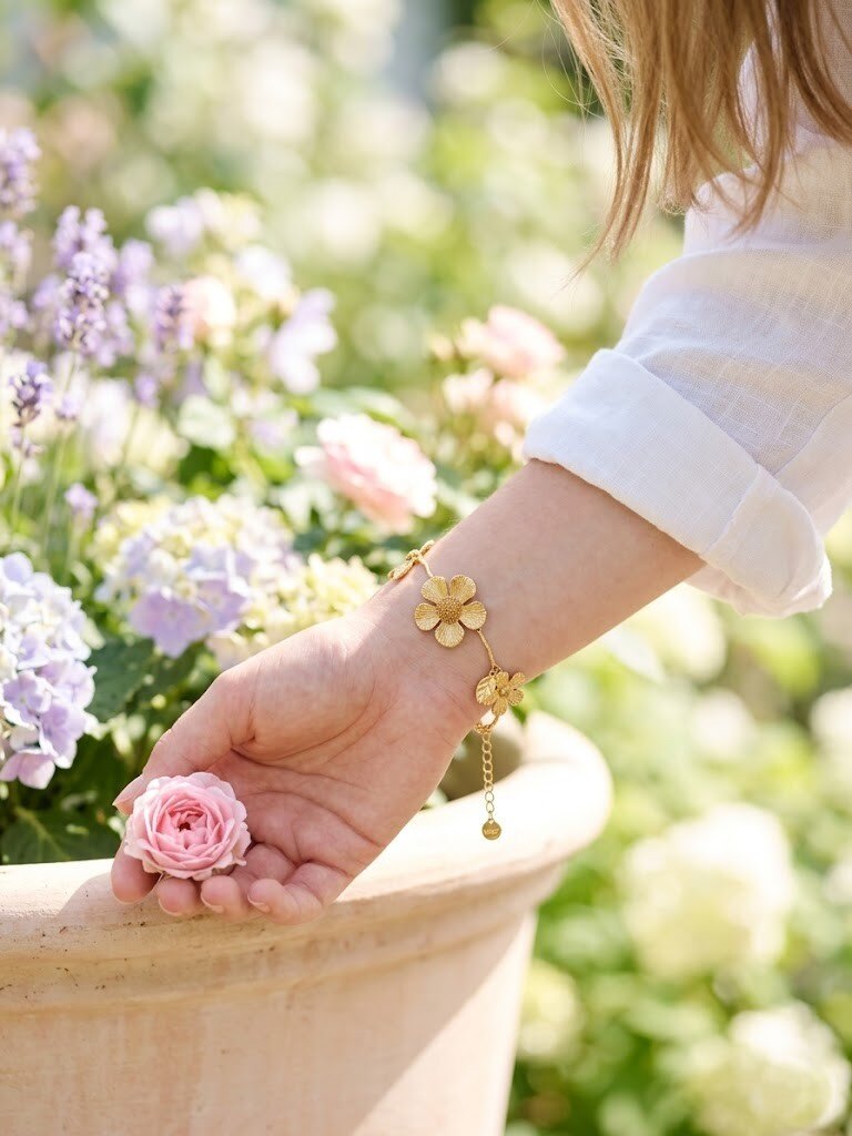 Grossiste WEC - Bracelet Floral en Acier Inoxydable