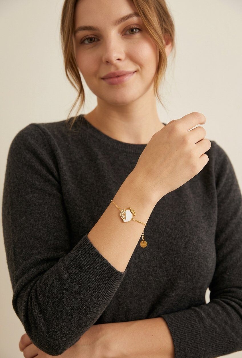 Grossiste WEC Bijoux - Bracelet Citron – Acier Inoxydable & Cristaux