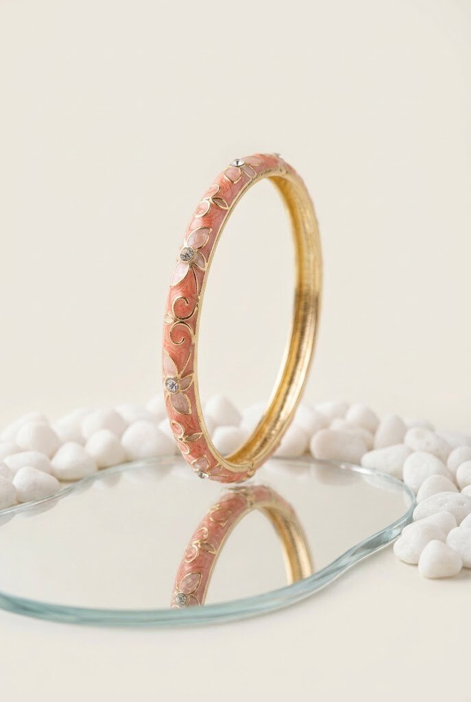 Grossiste WEC - Bracelet Jonc Fleurs de Cerisier en Métal Doré
