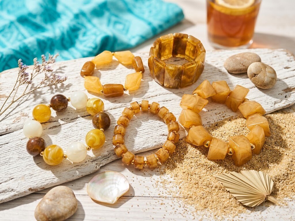 Grossiste WEC - Lot de 5 Bracelets en Résine Artisanale