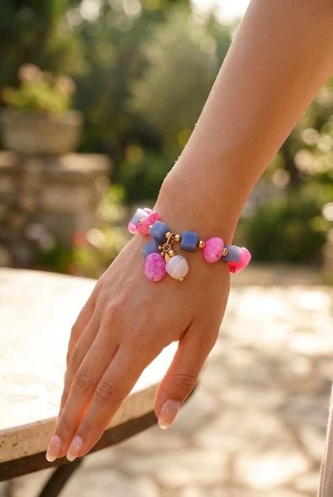 Grossiste WEC - Bracelet Harmonie Solaire – Acier Inoxydable & Pierres Naturelles