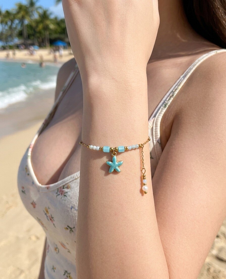 Grossiste WEC Bijoux - Bracelet Étoile Marine – Acier Inoxydable Doré