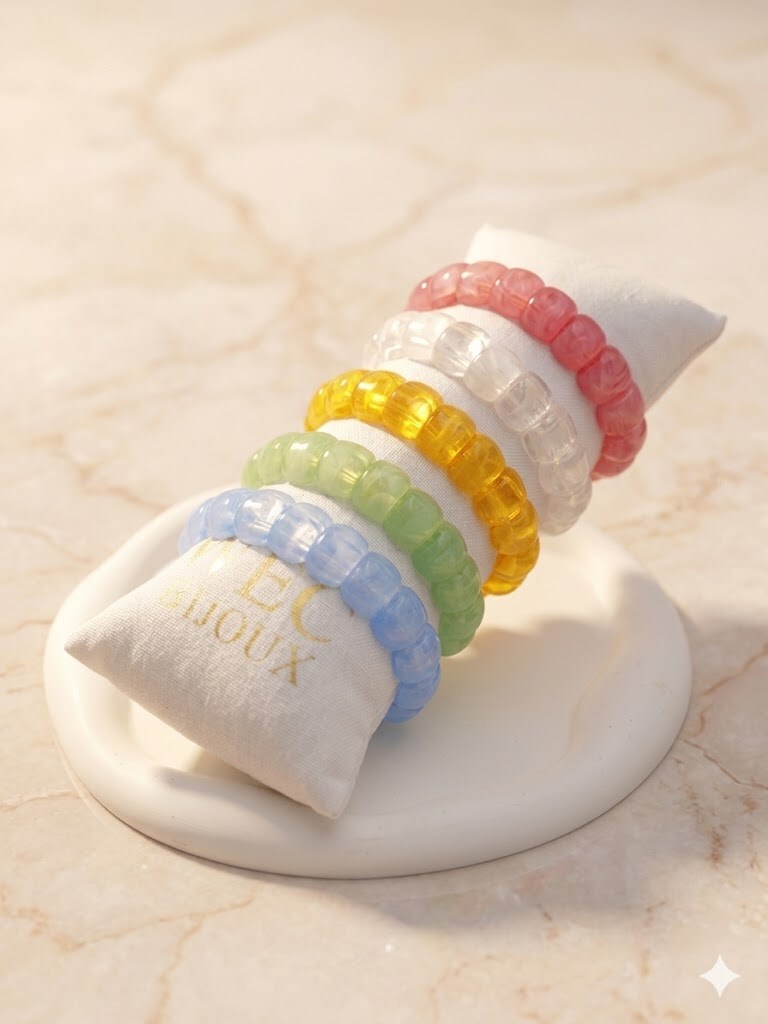 Grossiste WEC - Bracelet élastique résine Douceur de Verre – L’Éclat du Pastel