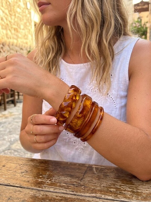 Grossiste WEC - Lot de 4 Bracelets Joncs en Résine