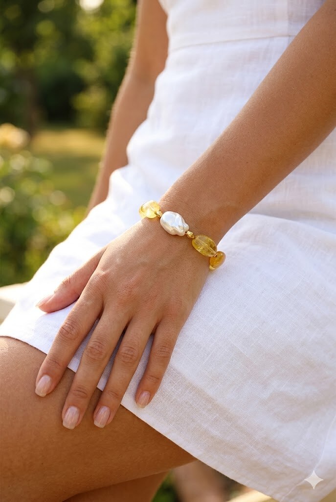 Mayorista WEC - Pulsera de Acero Inoxidable 'Solar y Perla Barroca'