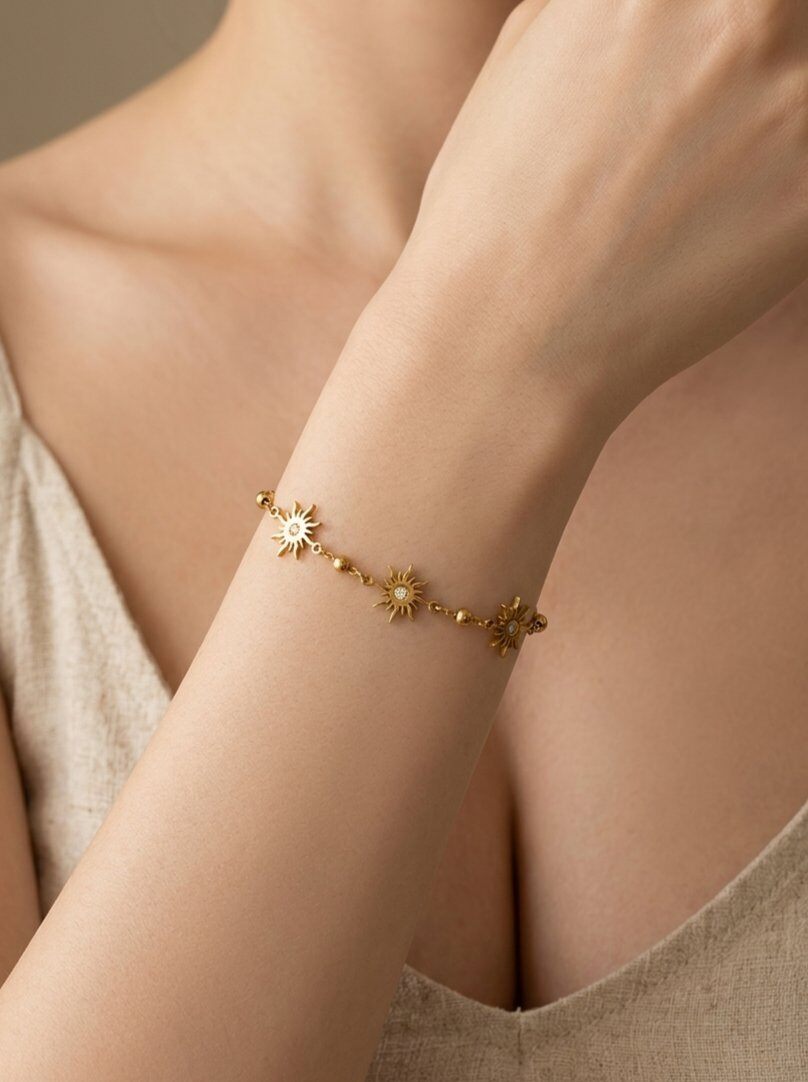 Grossiste WEC Bijoux - Bracelet Aura Solaire – Acier Inoxydable Doré