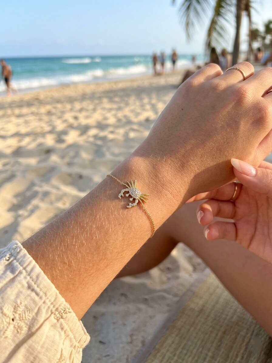 Grossiste WEC Bijoux - Bracelet Crabe – Acier Inoxydable & Cristaux
