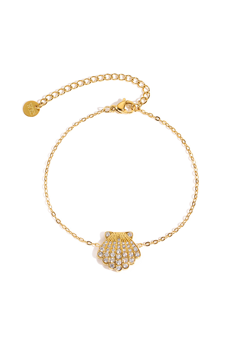 Grossiste WEC Bijoux - Bracelet Escale Marine – Acier Inoxydable Doré & Cristaux