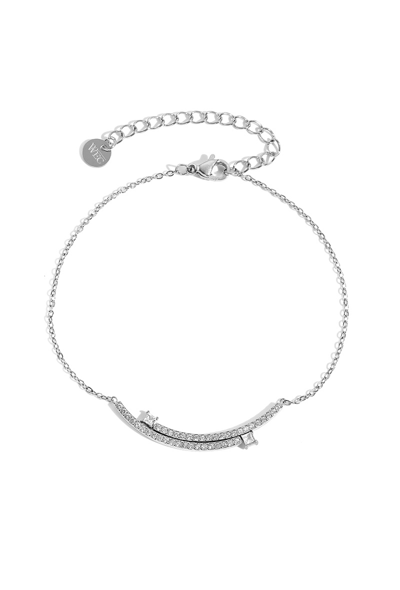 Grossiste WEC Bijoux - Bracelet Double Éclat en Acier inoxydable Argenté