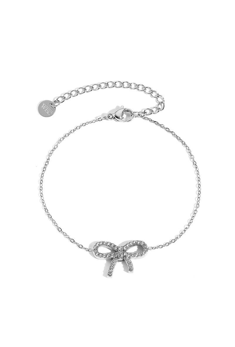 Grossiste WEC Bijoux - Bracelet Nœud Étincelant en Acier Inoxydable