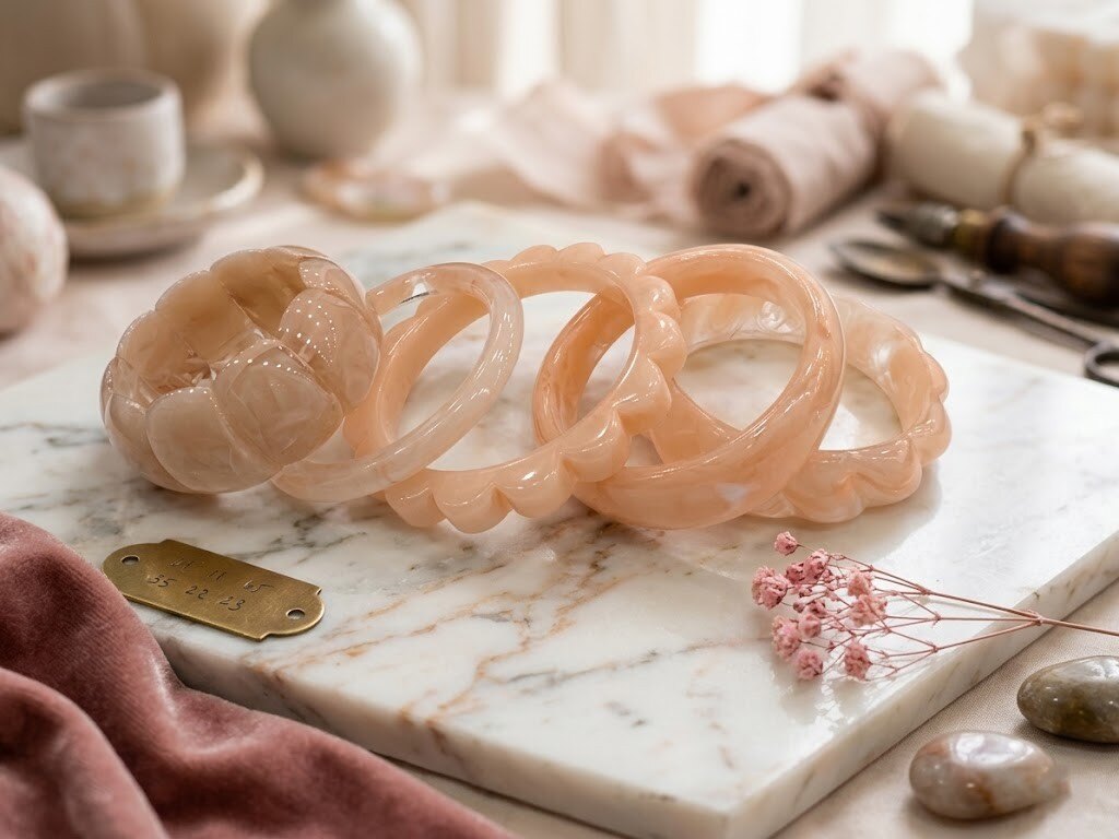 Grossiste WEC - Lot de 5 Bracelets Joncs en Résine -Douceur de Quartz