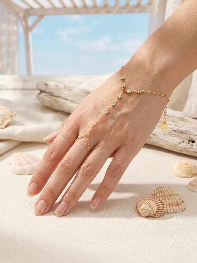 Grossiste WEC - Bracelet de Main "Éclat Stellaire" en Acier Inoxydable – L'élégance du bout des doigts