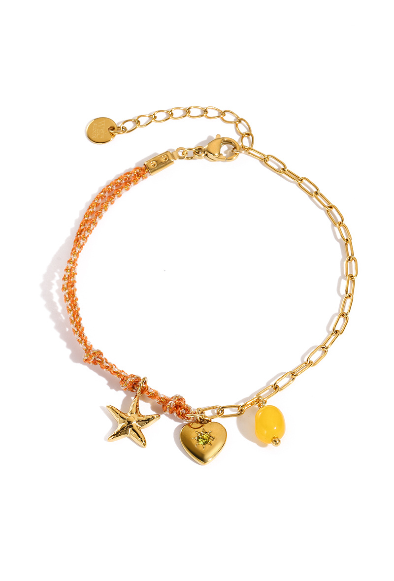 Grossiste WEC - Bracelet Duo Bohème - Acier inoxydable & Cordon Multicolore
