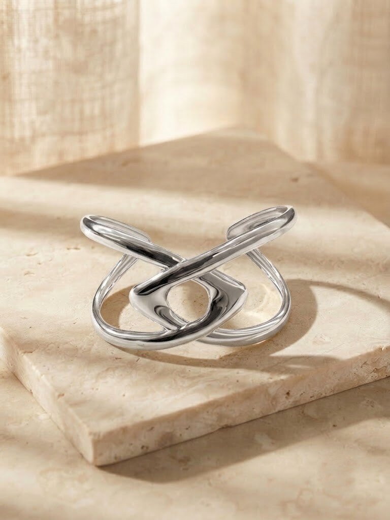 Grossista WEC Bijoux - Bracciale Polsino Architettonico in Acciaio Inossidabile