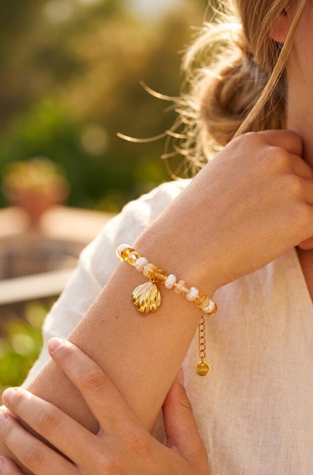 Grossiste WEC - Bracelet Coquillage « Summer Glow » – Acier Inoxydable