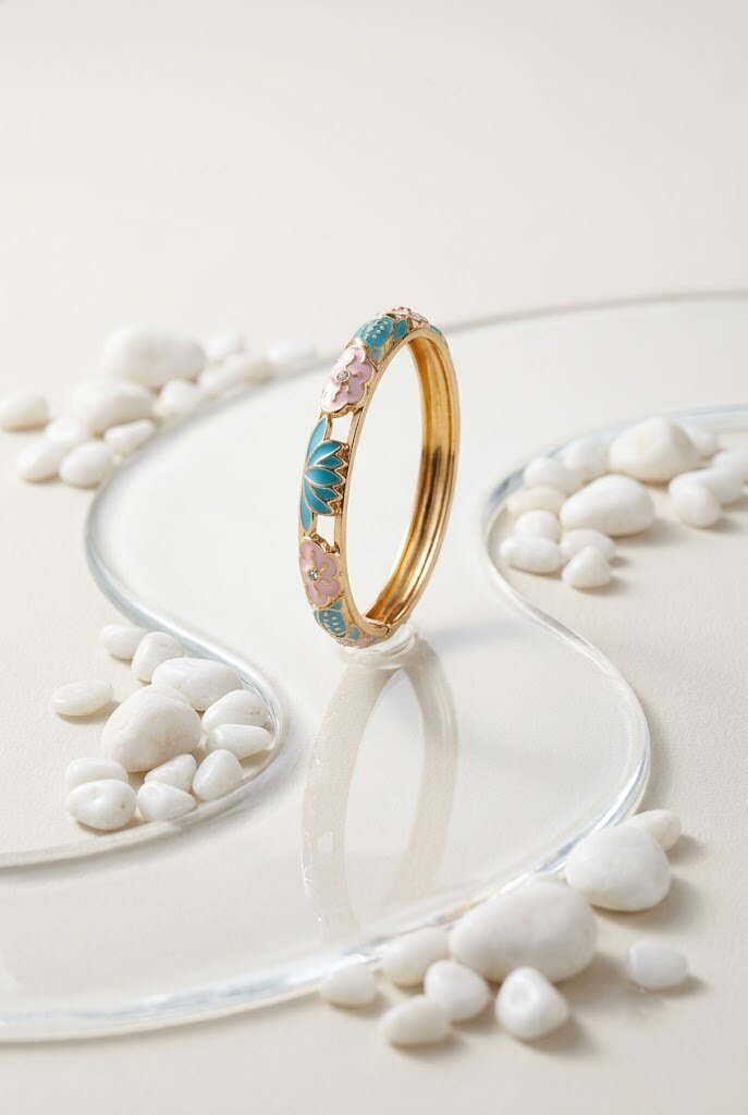 Grossiste WEC - Bracelet Jonc Fleurs de Lotus en Métal Doré