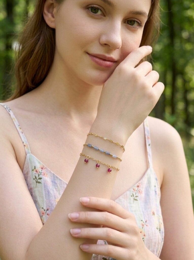 Grossiste WEC - Bracelet Multi-Rangs Aura Bohème – Acier Inoxydable & Pierres Naturelles