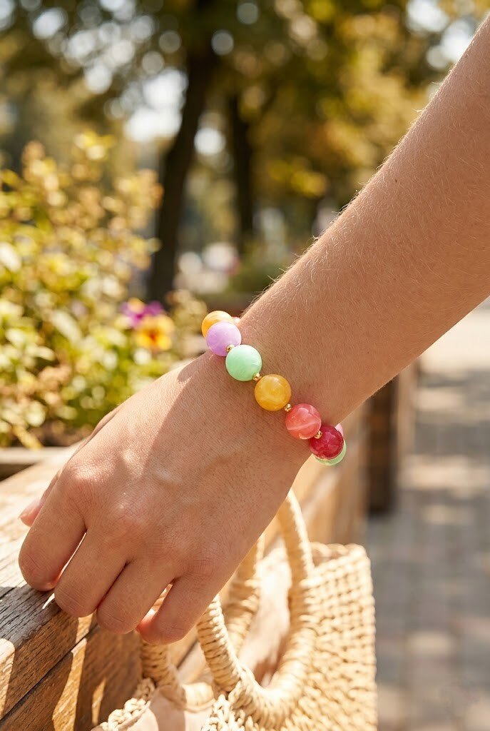 Grossiste WEC - Bracelet Éclat Multicolore en acier inoxydable – Collection Été