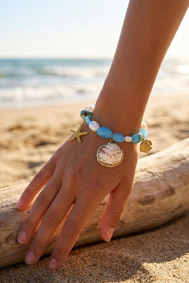 Grossiste WEC - Bracelet Coquillages & Trésors Marins en acier inoxydable – Échappée Estivale