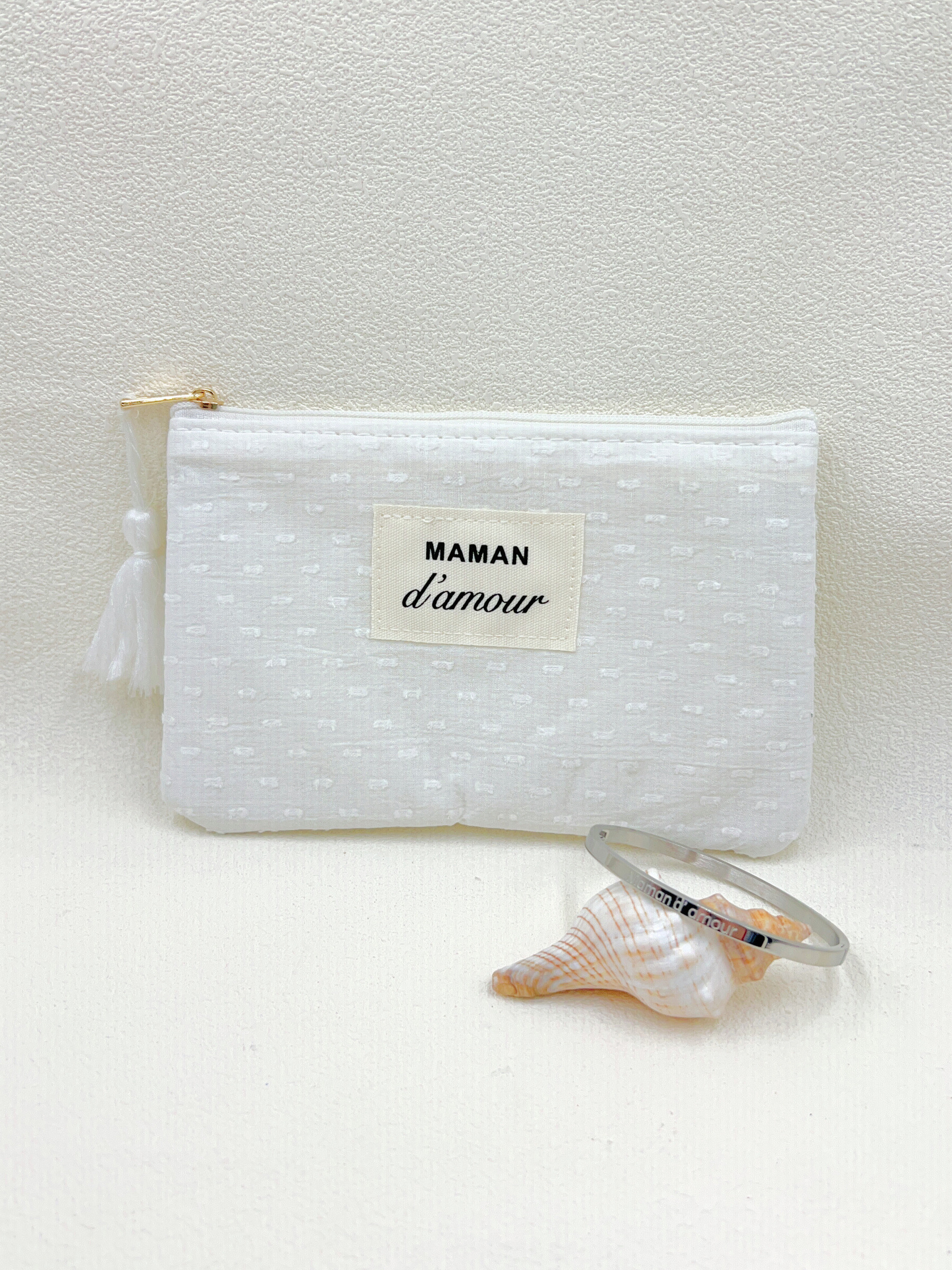 Grossiste WEC - POCHETTE MAMAN D'AMOUR +BRACELET JONC MAMAN D'AMOUR EN ACIER INOXYDABLE
